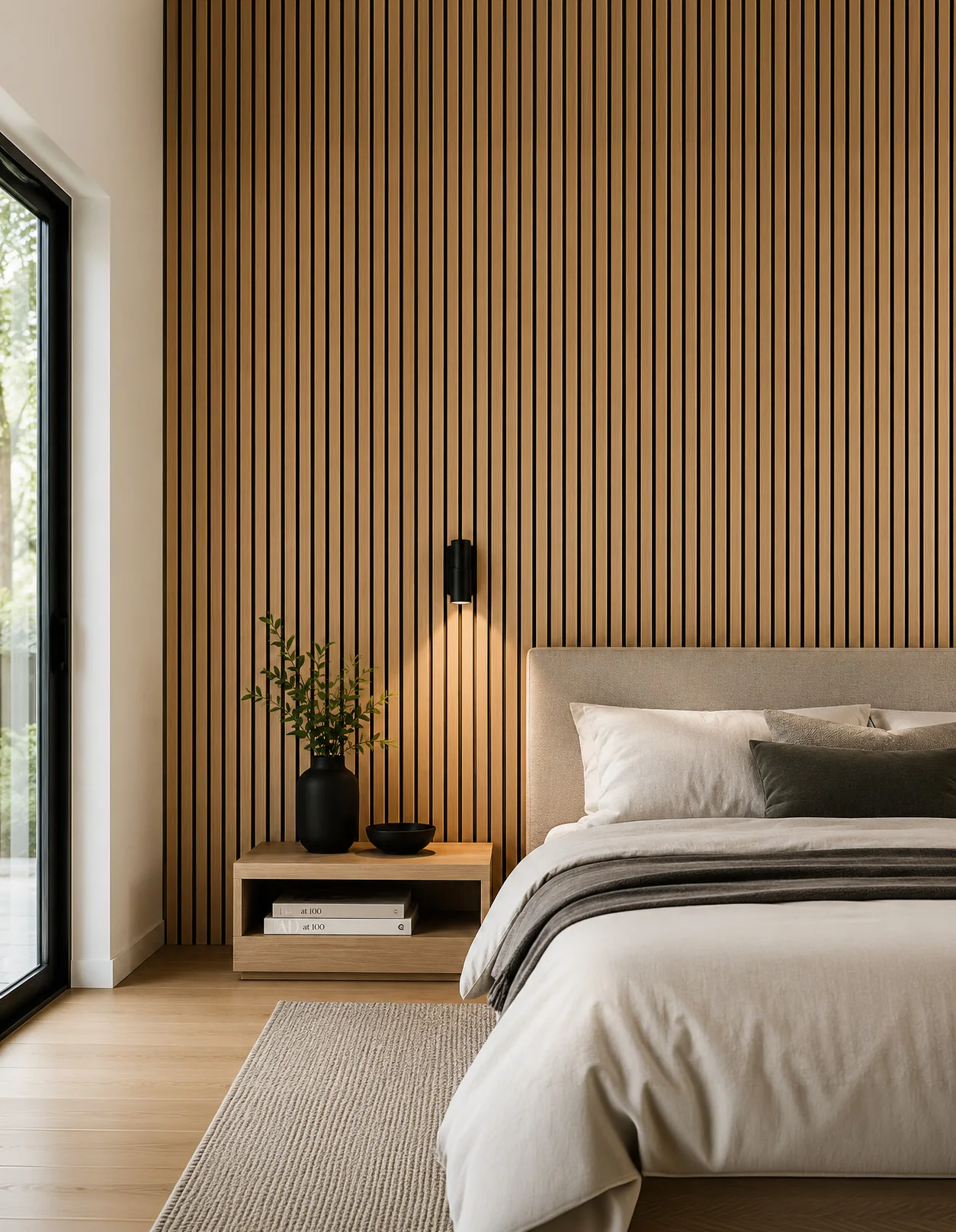 Bardage Myriad® posé sur un mur intérieur dans une chambre